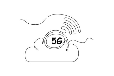 Premium Vector Continuous One Line Drawing 5g In Cloud Network