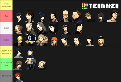 Persona 5 Sex Tier List Feel Free To Agree With Me Rpersona5