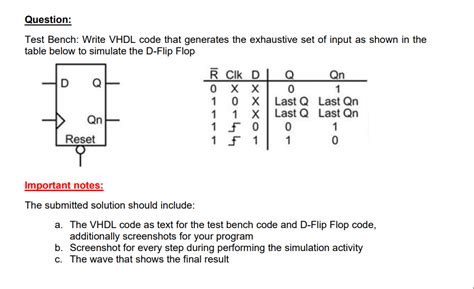 Questiontest Bench Write Vhdl Code That Generates