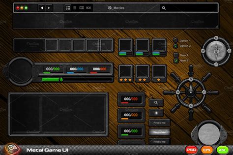 Metal Game Ui Kit Ui Kits And Libraries ~ Creative Market