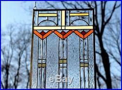 Stained Glass Clear Beveled Window Panel FRANK LLOYD WRIGHT TREE OF