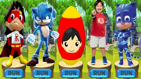 Tag With Ryan Sonic DAsh Movie Sonic Vs SUPER RED TITAN Vs Ryan Vs Pj