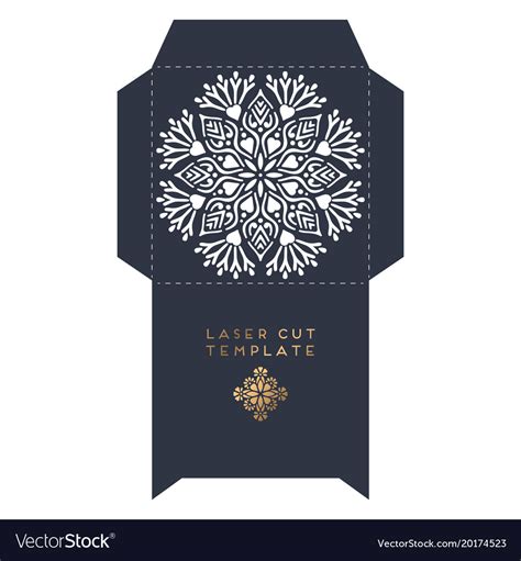 Wedding Card Laser Cut Template Royalty Free Vector Image