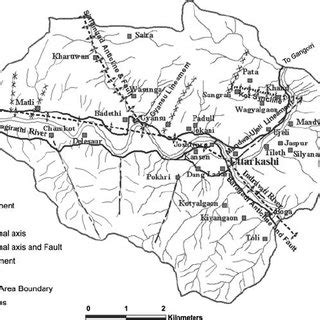 Geological map of Uttarkashi and surrounding area | Download Scientific ...