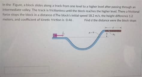 Solved In The Figure A Block Slides Along A Track From One Chegg