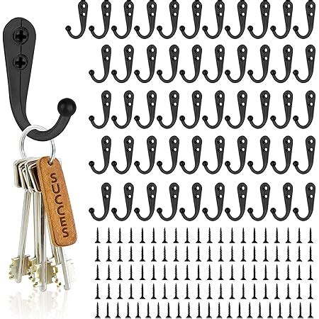 Amazon 24 Pack Wall Mounted Coat Hooks Hanger Holder Black For