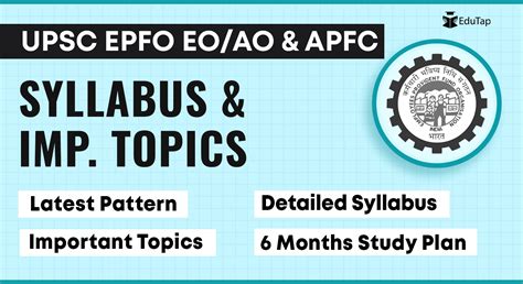 UPSC EPFO EO AO And APFC 2024 Syllabus Important Topics Study Plan