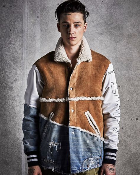 Fw19 5050 Shearling Denim Varsity Jacket Unisex Available