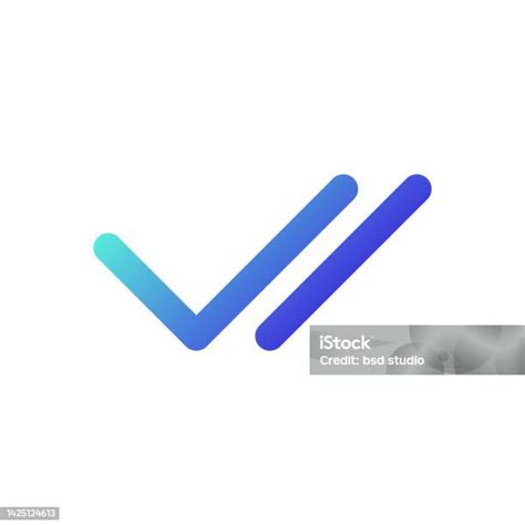 Double Checkmark Pixel Perfect Gradient Linear Ui Icon Stock Illustration Download Image Now