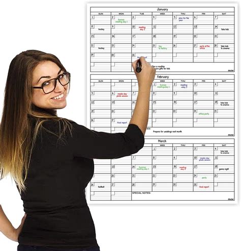 Amazon Dry Erase Monthly Extra Large White Board Calendar For Wall