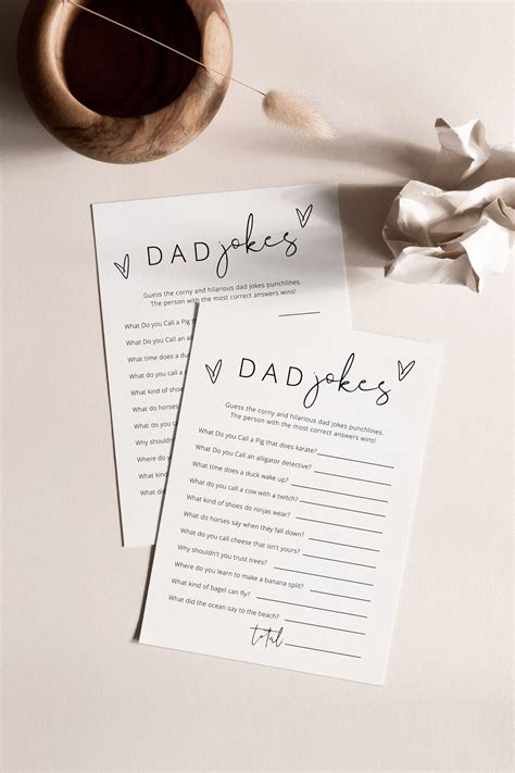 Dad Jokes Baby Shower Game Editable Baby Shower Trivia Games Dad