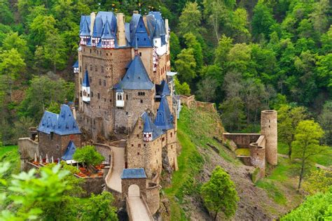 Eltz Castle View Above Muenstermaifeld Germany Stock Image Image Of