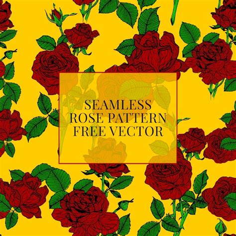 Premium Vector Seamless Rose Pattern Free Vector