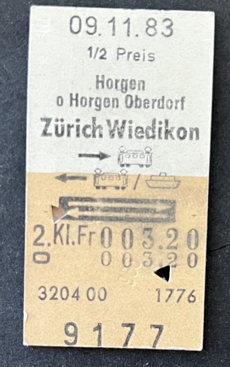 Horgen o Horgen Oberdorf Zürich Wiedikon Billett 1983 Kaufen auf Ricardo