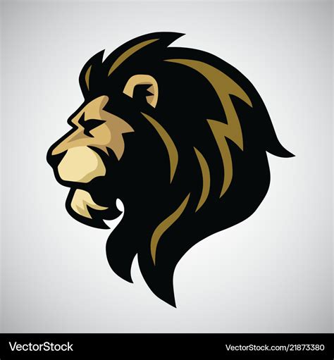 Angry Lion Head Mascot Logo Royalty Free Vector Image