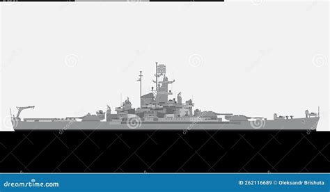 Uss South Dakota 1942 United States Navy Battleship Stock Vector Illustration Of