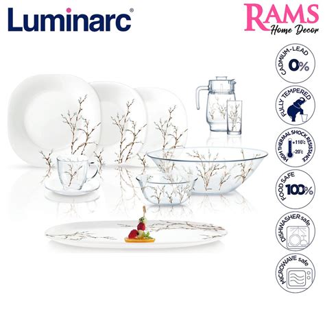 Luminarc Pcs Tempered Glass Dinner Set Set Pinggan Makan Luminarc