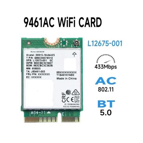 Двухдиапазонная M2 Wi-Fi-карта для Ноутбука Intel 9461NGW 433mbs 2,4/5 ...