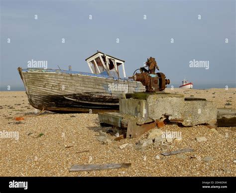 An Old Wrecked Fishing Boat On Dungeness Beach England This Boat Now