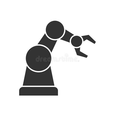 Robotic Hand Manipulator Black Silhouette Symbol Icon Stock Vector