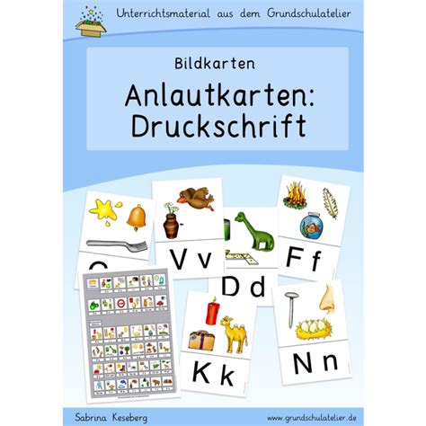 Anlautkarten Bildkarten Anlauttabelle Druckschrift