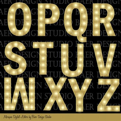 Marquee Lettersdigital Fonts Gold Marquee Letters Graduation Clipart