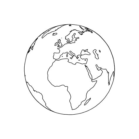 Silhouette De Terre Linéaire Globe Planète Terre Illustration