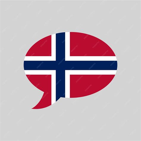 Premium Vector | Speech bubble with flag of norway norwegian language