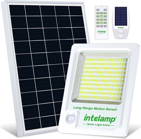 Intelamp Solar Light Outdoor 12000mAh 2000LM Solar Motion Sensor Flood