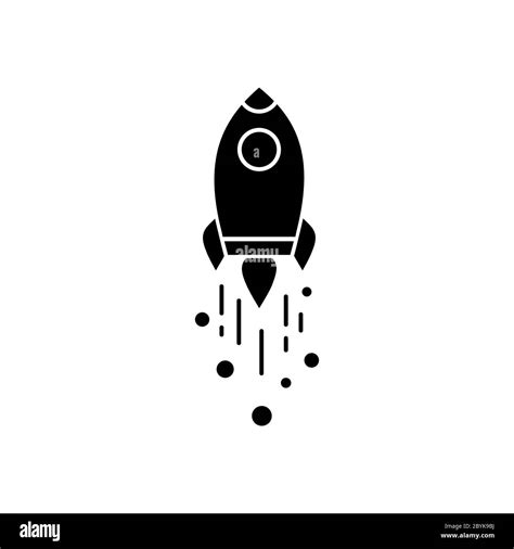 Cohete o nave espacial icono vector logotipo diseño negro símbolo