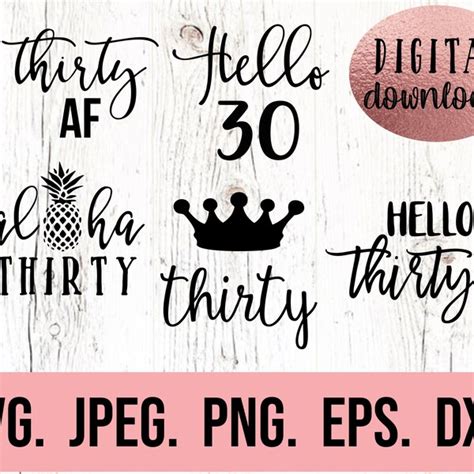 Thirty Svg Etsy