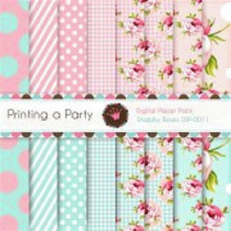 Cole O Papel Floral Kit Digital Shabby Chic Elo