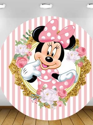 Painel Minnie Mouse Rosa 1 20m Impressao Lona Compre Produtos