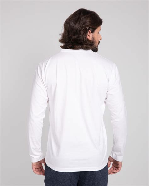 Buy White Plain V Neck Full Sleeves T Shirt For Men Online India