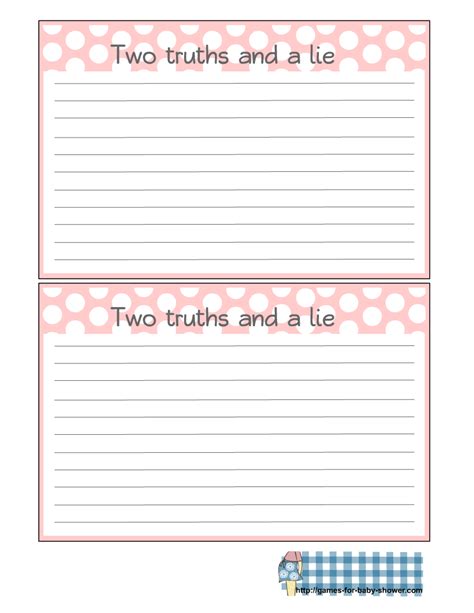 Two Truths And A Lie Printable Free