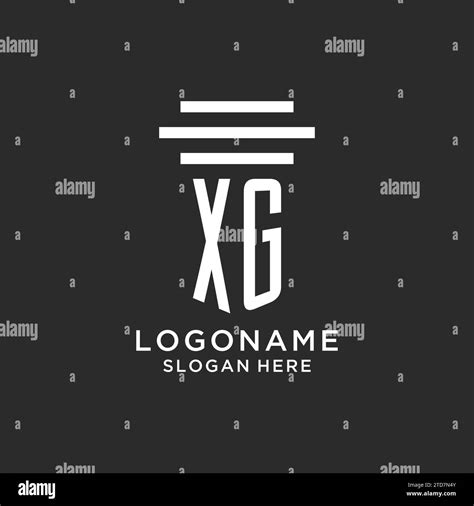 Xg Initials With Simple Pillar Logo Design Creative Legal Firm Logo