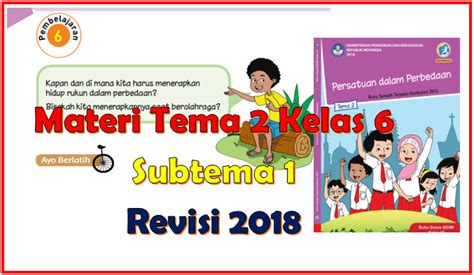 Rangkuman Materi Tema Kelas Subtema Dan Contoh Soal