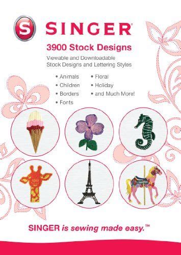 SINGER 3,900 Digitized Embroidery Designs, 21 Design Fonts, and 11 ...