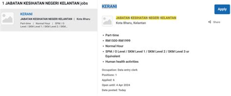 Iklan Jawatan Kosong Jabatan Kesihatan Negeri Kelantan Portal Kerja