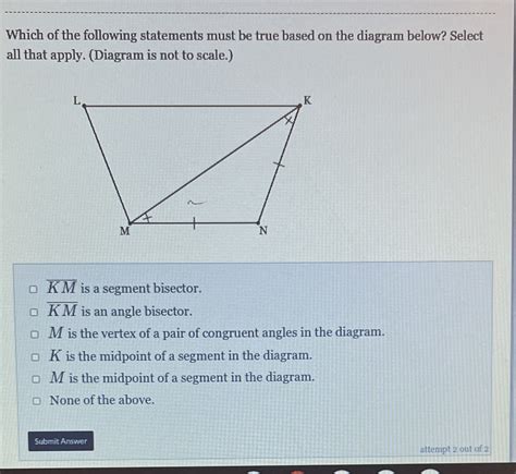 Solved Which Of The Following Statements Must Be True Based On The