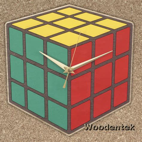 haz cohete ex cubo de rubik clock Línea de metal Arco iris Apoyarse