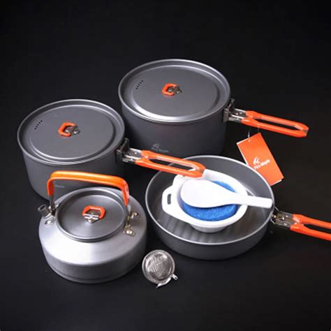 4 5 Person Camping Pot Set Outdoor Team Picnic Cooking Aluminum