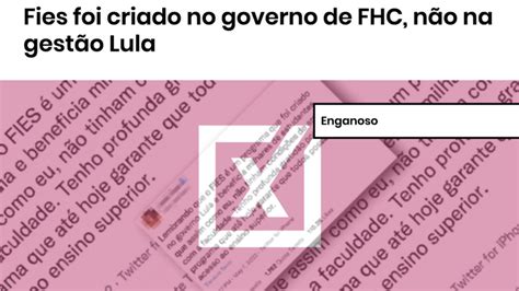 Fies foi criado no governo de FHC não na gestão Lula