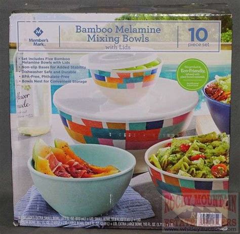 New Member S Mark Color Block Piece Bamboo Melamine Mixing Bowl