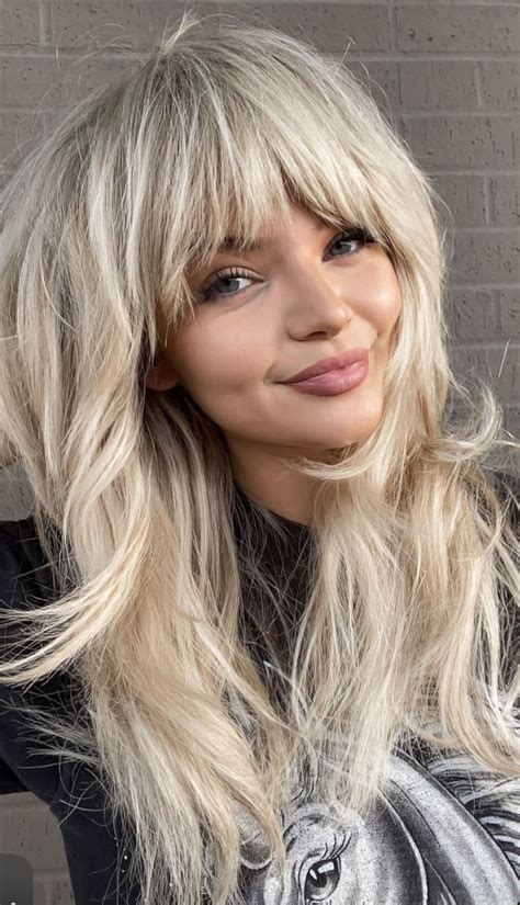 Pin By Arlene Pocevic On Right HairRight Now Blonde Hair With Bangs Edgy Hair Rocker Hair