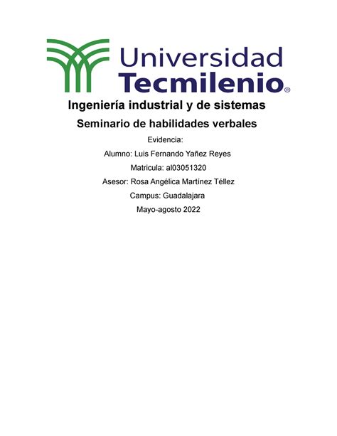 Evidencia Apuntes Ingeniería Industrial Y De Sistemas Seminario De