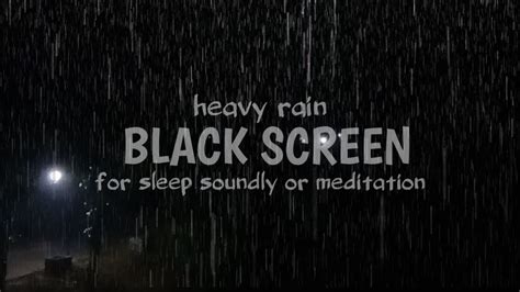 Heavy Rain BLACK SCREEN No Thunderstorms For Meditation Relax Sleep