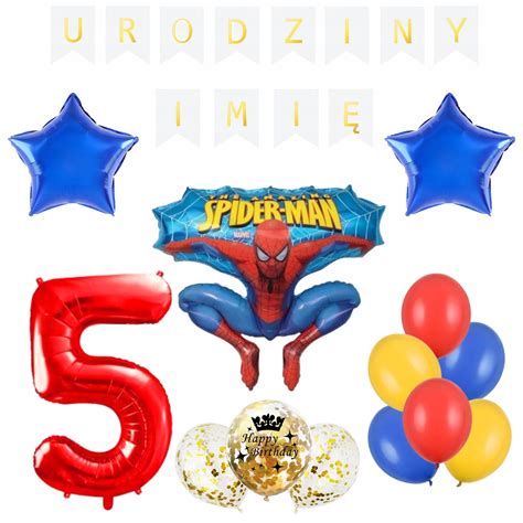 Balony Spiderman Na 5 Urodziny Baner Urodziny Imię 13336806154 Allegro pl