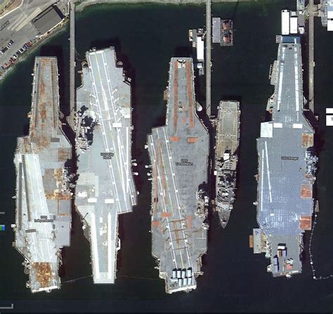 1024 X 966 2011 Satellite Image Of The Mothballed Carriers Uss