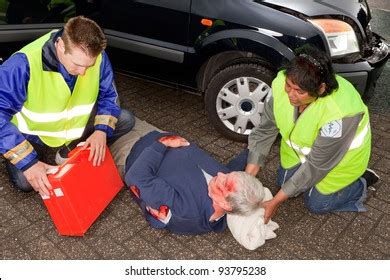 Car Crash Victim Being Helped By Stock Photo Shutterstock